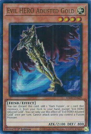 Evil HERO Adusted Gold  [RA04-EN029] Ultra Rare 1st Edition