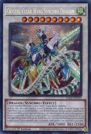 Crystal Clear Wing Synchro Dragon  [RA04-EN059] Secret Rare 1st Edition