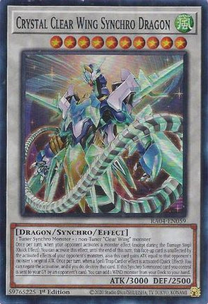 Crystal Clear Wing Synchro Dragon [RA04-EN059] Super Rare 1st Edition