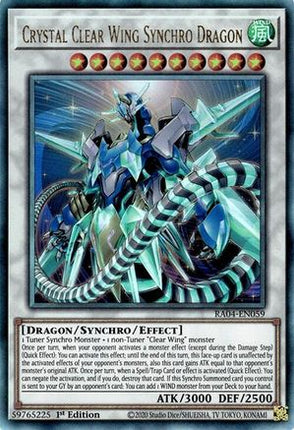 Crystal Clear Wing Synchro Dragon  [RA04-EN059] Ultimate Rare 1st Edition