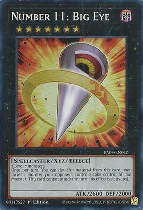 Number 11: Big Eye [RA04-EN062] Super Rare 1st Edition