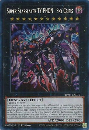 Super Starslayer TY-PHON - Sky Crisis  [RA04-EN072] Secret Rare 1st Edition