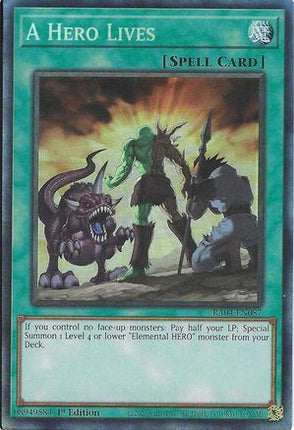 A Hero Lives  [RA04-EN087] Collector's Rare 1st Edition