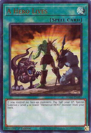 A Hero Lives  [RA04-EN087] Ultra Rare 1st Edition