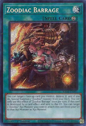 Zoodiac Barrage  [RA04-EN091] Secret Rare 1st Edition