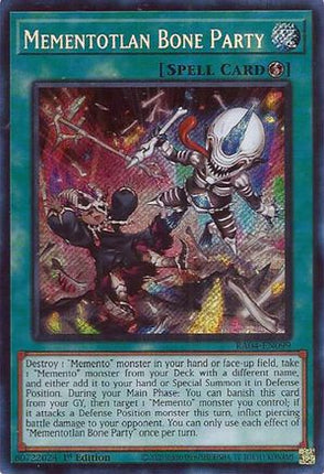Mementotlan Bone Party  [RA04-EN099] Secret Rare 1st Edition