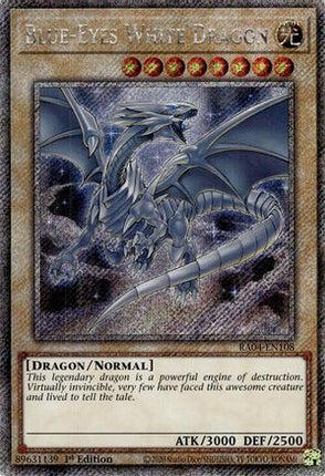 Blue-Eyes White Dragon (8th Art) [RA04-EN108] Platinum Secret Rare 1st Edition
