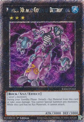 Number 30: Acid Golem of Destruction  [RA04-EN165] Platinum Secret Rare 1st Edition