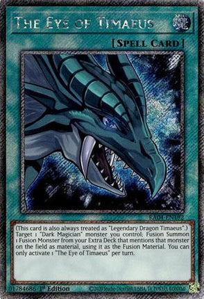 The Eye of Timaeus  [RA04-EN192] Platinum Secret Rare 1st Edition