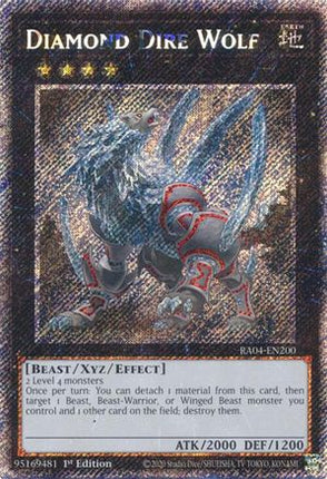 Diamond Dire Wolf  [RA04-EN200] Platinum Secret Rare 1st Edition