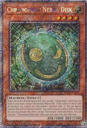 Chronomaly Nebra Disk  [RA04-EN213] Platinum Secret Rare 1st Edition