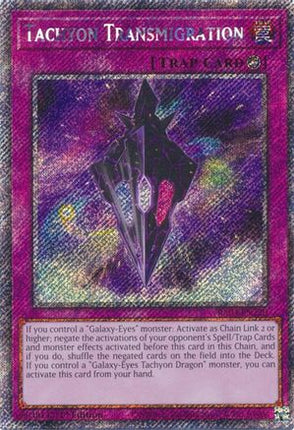 Tachyon Transmigration  [RA04-EN220] Platinum Secret Rare 1st Edition