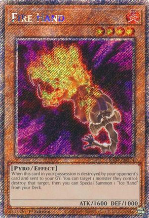 Fire Hand  [RA04-EN224] Platinum Secret Rare 1st Edition