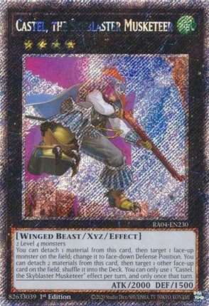 Castel, the Skyblaster Musketeer  [RA04-EN230] Platinum Secret Rare 1st Edition