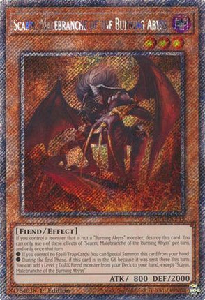 Scarm, Malebranche of the Burning Abyss  [RA04-EN233] Platinum Secret Rare 1st Edition