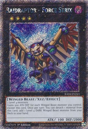 Raidraptor - Force Strix  [RA04-EN243] Platinum Secret Rare 1st Edition