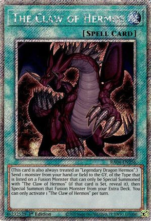 The Claw of Hermos  [RA04-EN256] Platinum Secret Rare 1st Edition