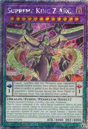 Supreme King Z-ARC  [RA04-EN284] Platinum Secret Rare 1st Edition