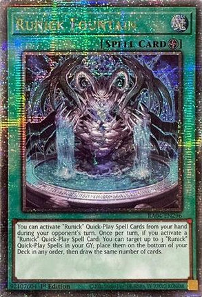 Runick Fountain  [RA04-EN296] Quarter Century Secret Rare 1st Edition
