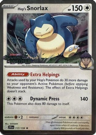 Hop's Snorlax - 117/159 (Cosmos Holo) (117) [SV09: Journey Together] Holofoil