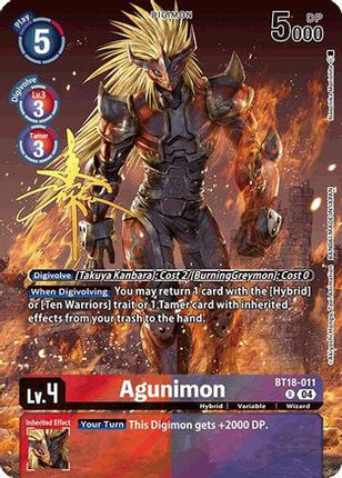 Agunimon (Rare Pull) [BT18-011] [World Convergence]