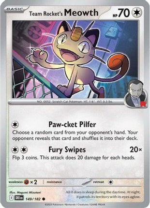 Team Rocket's Meowth (149) [SV10: Destined Rivals] Reverse Holofoil