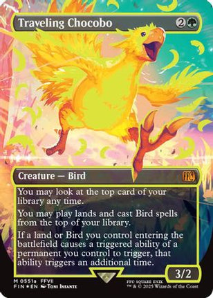 Traveling Chocobo (Borderless) (Neon Ink Yellow) [FINAL FANTASY] Foil