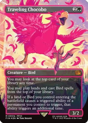 Traveling Chocobo (Borderless) (Neon Ink Pink) [FINAL FANTASY] Foil