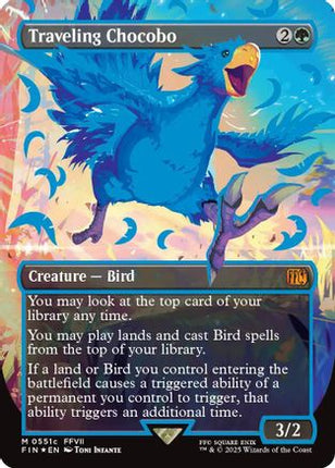 Traveling Chocobo (Borderless) (Neon Ink Blue) [FINAL FANTASY] Foil