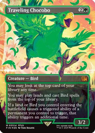 Traveling Chocobo (Borderless) (Neon Ink Green) [FINAL FANTASY] Foil