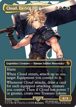 Cloud, Ex-SOLDIER (Borderless) (Surge Foil) [Commander: FINAL FANTASY]