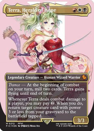 Terra, Herald of Hope (Borderless) (Surge Foil) [Commander: FINAL FANTASY]