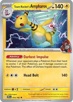 Team Rocket's Ampharos (74) [SV10: Destined Rivals] Reverse Holofoil