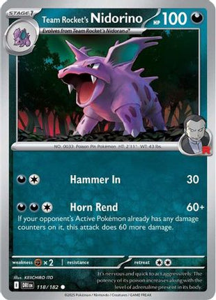 Team Rocket's Nidorino (118) [SV10: Destined Rivals]