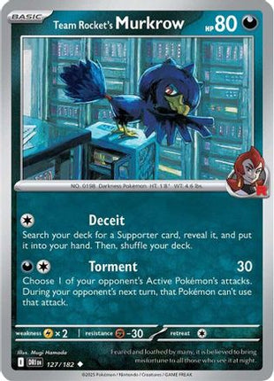 Team Rocket's Murkrow - 127/182 (127) [SV10: Destined Rivals] Reverse Holofoil