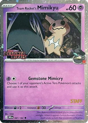 Team Rocket's Mimikyu (Prerelease) [Staff] - 87/null [Miscellaneous Cards & Products] Holofoil