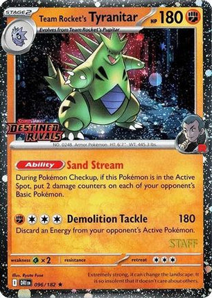 Team Rocket's Tyranitar (Prerelease Staff) (96) [SV10: Destined Rivals] Holofoil