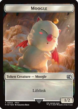 Moogle // Zombie Double-Sided Token (Surge Foil) [Commander: FINAL FANTASY] Foil