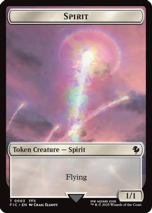 Spirit // Squid Double-Sided Token (Surge Foil) [Commander: FINAL FANTASY] Foil