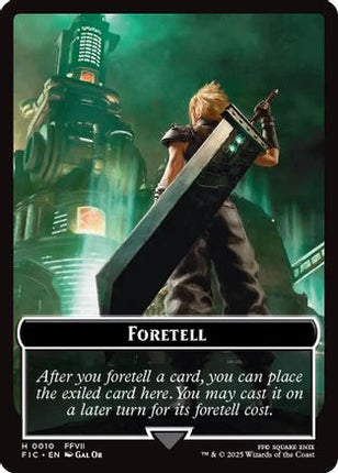 Foretell // Treasure Double-Sided Token (Surge Foil) [Commander: FINAL FANTASY] Foil