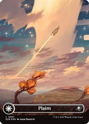 Plains (0367) (Borderless) (Galaxy Foil) [Edge of Eternities] Foil