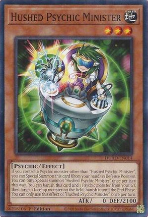 Hushed Psychic Minister [DUAD-EN014] Common / Short Print 1st Edition