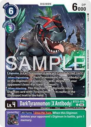 Dark Tyrannomon (X Antibody) [BT22-070] [Cyber Eden]