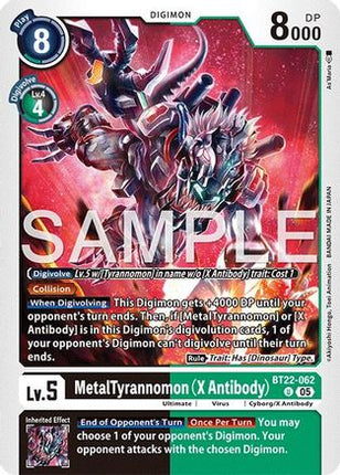 MetalTyrannomon (X Antibody) [BT22-062] [Cyber Eden]