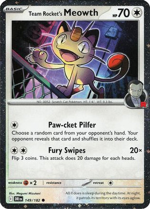 Team Rocket's Meowth (Cosmos Holo) - 149/null [Miscellaneous Cards & Products] Holofoil