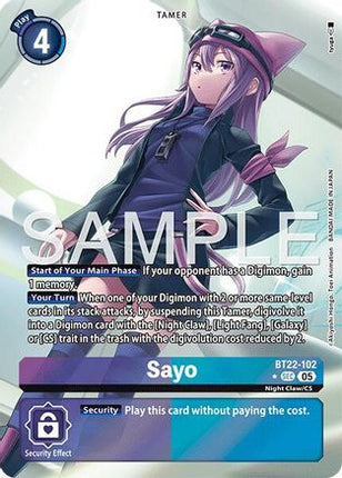 Sayo (Alternate Art) [BT22-102] [Cyber Eden] Foil