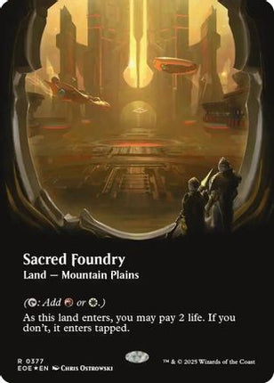 Sacred Foundry (Borderless) (Galaxy Foil) [Edge of Eternities] Foil