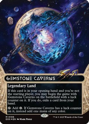 Gemstone Caverns (0106) (Borderless) (Galaxy Foil) [Edge of Eternities: Stellar Sights] Foil
