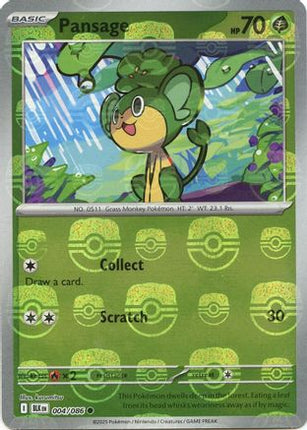 Pansage (Master Ball Pattern) - 4/086 [SV: Black Bolt] Holofoil