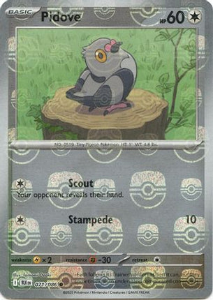 Pidove (Master Ball Pattern) - 71/086 [SV: Black Bolt] Holofoil